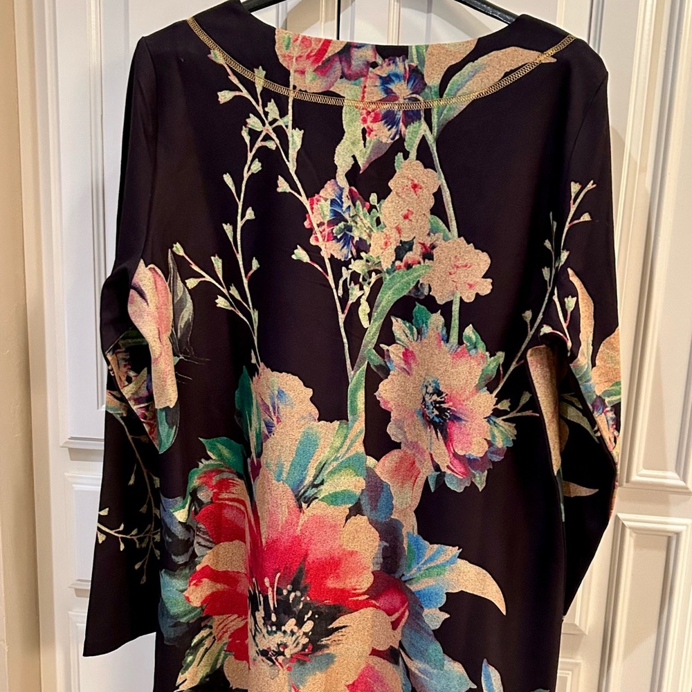 Radzoli Black Floral Women's Tunic or Dress